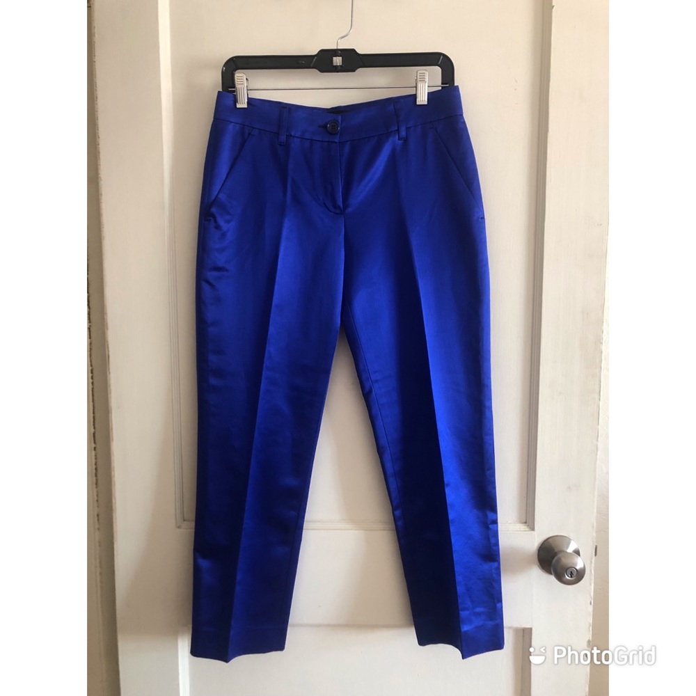 Blue Silk Etro slim fit pants